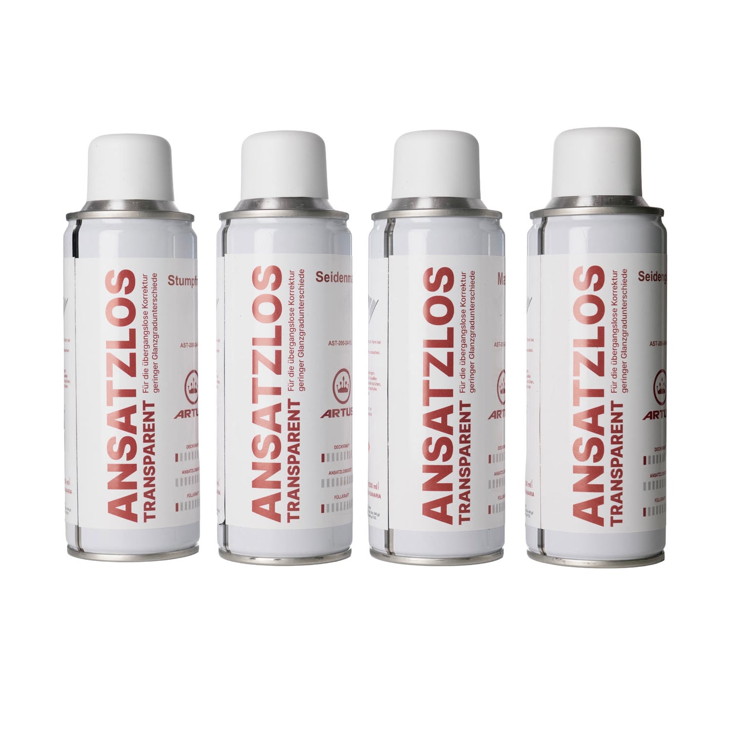 ARTUS, lata de laca transparente de 200 ml, sin juntas y con varios niveles de brillo.